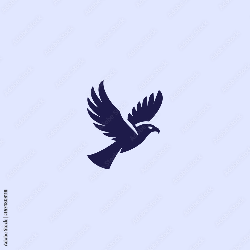 Fototapeta premium Shadow falcon minimalist abstract silhouette logo design. 