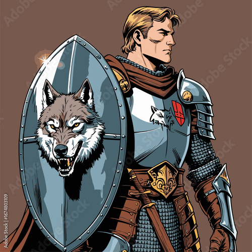 vector of soldiers wearing armor and carrying shields