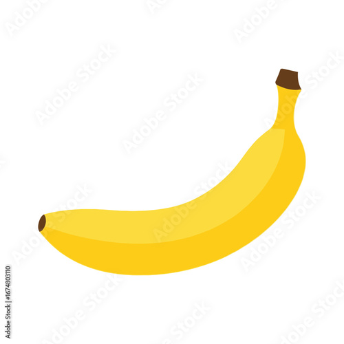 A single, ripe banana, with a yellow peel, ready to be eaten as a healthy snack.