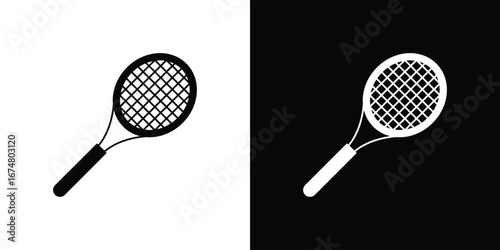 Racquet icon collection flat style - stock vector.