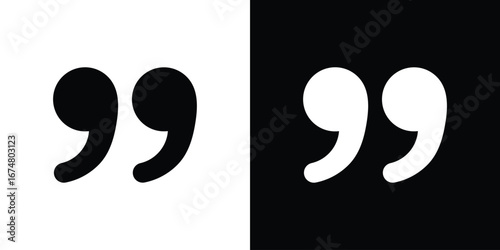Quote right icon collection flat style - stock vector.