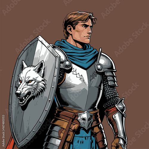 vector of soldiers wearing armor and carrying shields