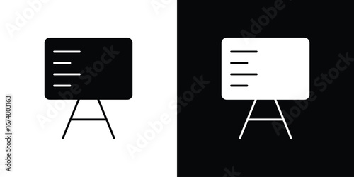 Presentation icon collection flat style - stock vector.