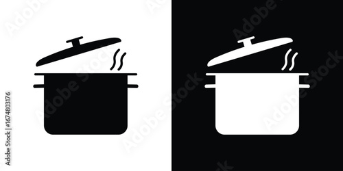 Pot icon collection flat style - stock vector.