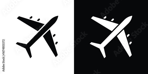Plane icon collection flat style - stock vector.