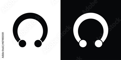 Piercing icon collection flat style - stock vector.