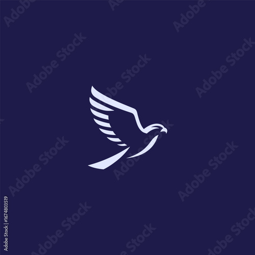 Shadow falcon minimalist abstract silhouette logo design. 