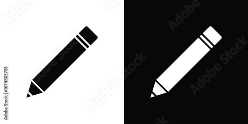 Pencil icon collection flat style - stock vector.