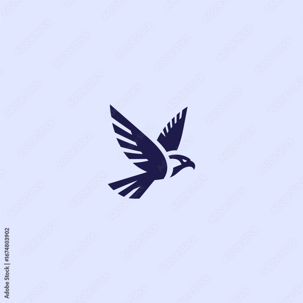 Obraz premium Shadow falcon minimalist abstract silhouette logo design. 