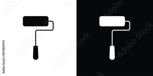 Paint roller icon collection flat style - stock vector.