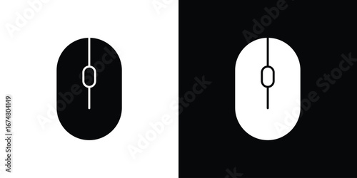 Mouse icon collection flat style - stock vector.
