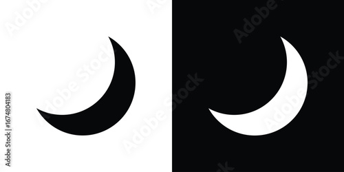 Moon icon collection flat style - stock vector.