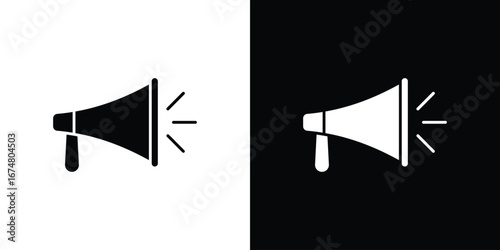 Megaphone icon collection flat style - stock vector.