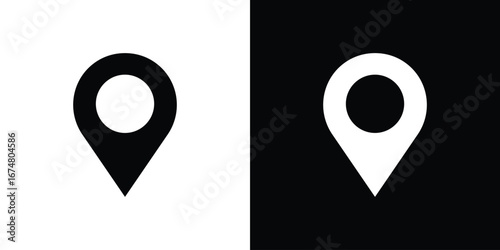 Map marker icon collection flat style - stock vector.