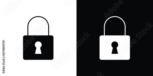 Lock icon collection flat style - stock vector.