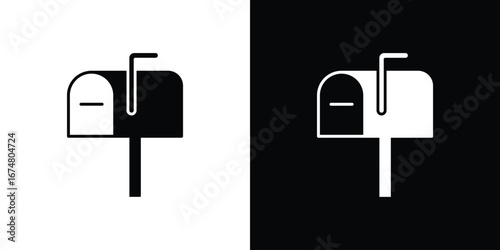 Mailbox icon collection flat style - stock vector.