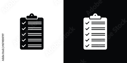 List check icon collection flat style - stock vector.
