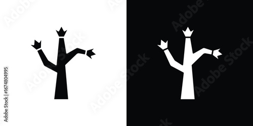 Joshua tree icon collection flat style - stock vector.