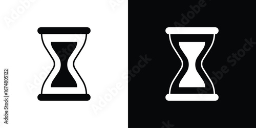 Hourglass icon collection flat style - stock vector.