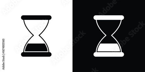 Hourglass end icon collection flat style - stock vector.