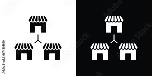 Franchise icon collection flat style - stock vector.