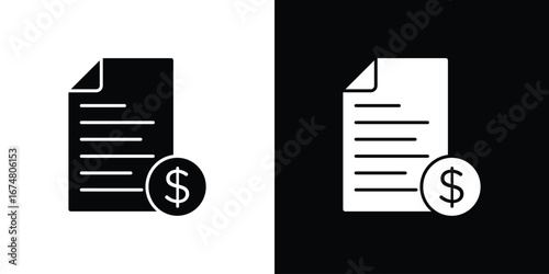 File invoice icon collection flat style - stock vector.