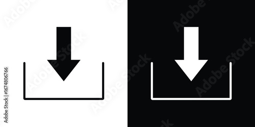 Download icon collection flat style - stock vector.