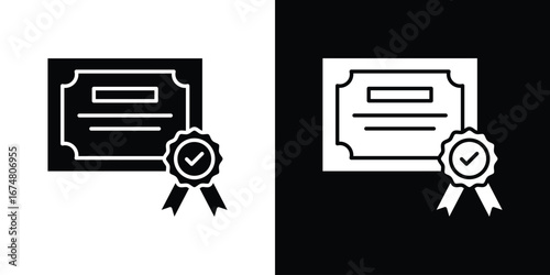 Diploma icon collection flat style - stock vector.
