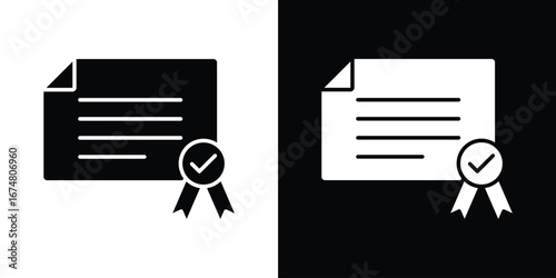 Diploma icon collection flat style - stock vector.