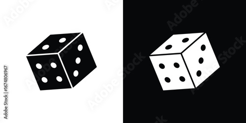 Dice icon collection flat style - stock vector.