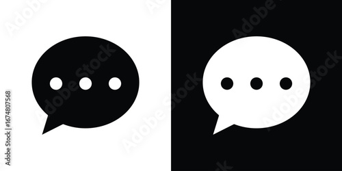 Comment icon collection flat style - stock vector.