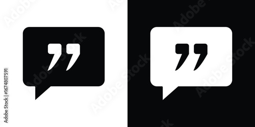 Comment quote icon collection flat style - stock vector.