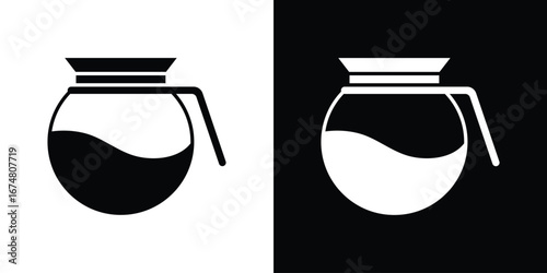 Coffee pot icon collection flat style - stock vector.