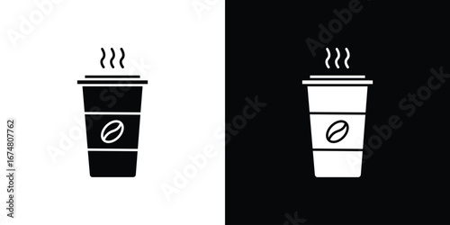 Coffee icon collection flat style - stock vector.