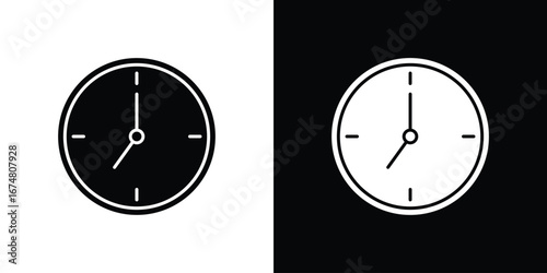 Clock seven icon collection flat style - stock vector.