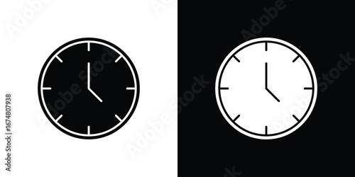 Clock icon collection flat style - stock vector.