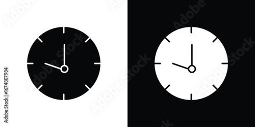 Clock icon collection flat style - stock vector.