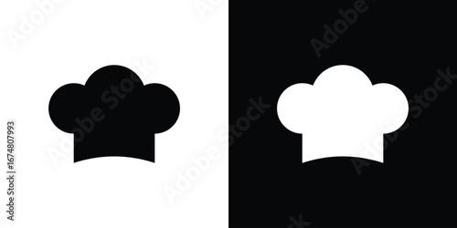 Chef hat icon collection flat style - stock vector.