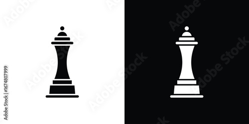 Chess queen icon collection flat style - stock vector.