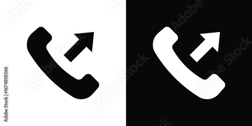 Call outgoing icon collection flat style - stock vector.