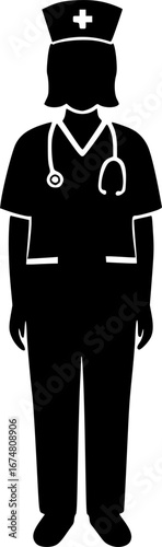 Nurse heath care professional uniform vector isolated by white background
