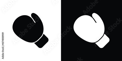 Boxing glove icon collection flat style - stock vector.