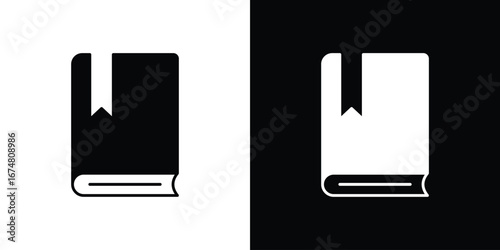 Book bookmark icon collection flat style - stock vector.