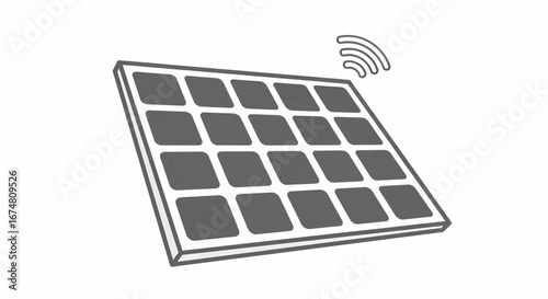 Solar Panel Energy Vector Illustration Icon For Clean Tech