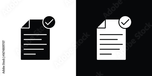 Accept document icon collection flat style - stock vector.
