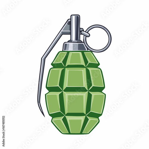Classic Fragmentation Hand Grenade Vector Illustration - AI Generated