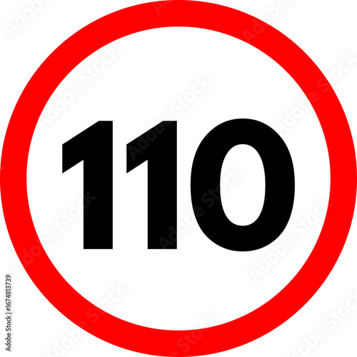 Speed Limit 110 Sign Vector