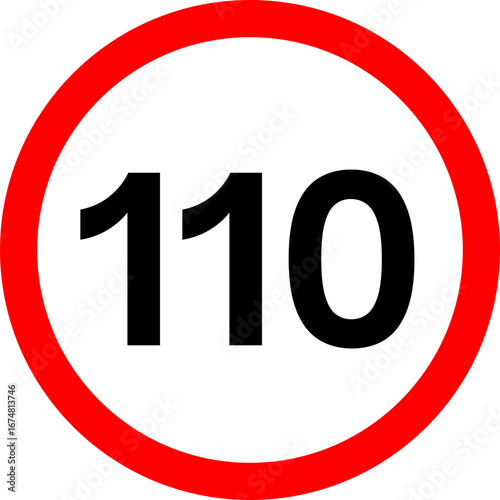 Speed Limit 110 Sign Vector