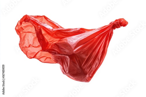 Red plastic bag, flowing in mid-air