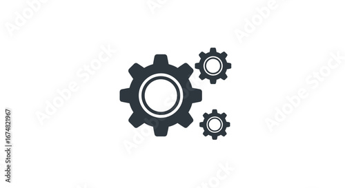 Cogwheel gears icon vector graphic symbolizing system integration, progress, and mechanical engineering process work